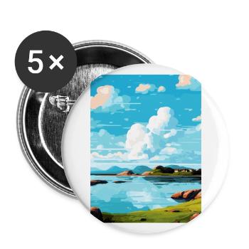 Isle Of Iona Scotland Vintage Travel Poster WPA - Buttons large 2.2''/56 mm (5-pack) - white - Front