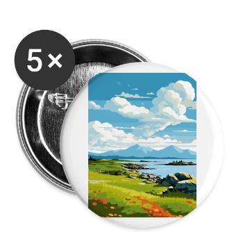 Isle Of Jura Schottland Vintage Reiseposter WPA - Buttons groß 56 mm (5er Pack) - Weiß - Vorne