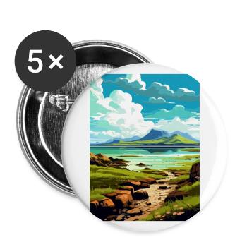 Isle Of Eigg Scotland Vintage Travel Poster WPA - Buttons large 2.2''/56 mm (5-pack) - white - Front