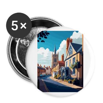 Sherborne England Vintage Travel Poster Souvenir - Buttons large 2.2''/56 mm (5-pack) - white - Front