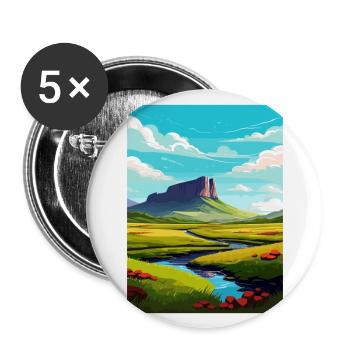 Ben Bulben Irlande Affiche de voyage vintage souvenir - Lot de 5 grands badges (56 mm) - blanc - Devant