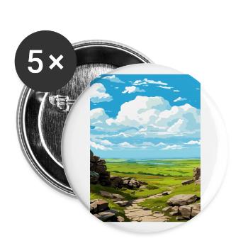 Bodmin Moor England Vintage Travel Poster Souvenir - Buttons large 2.2''/56 mm (5-pack) - white - Front