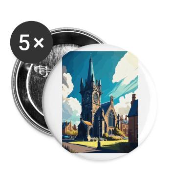 St Andrews Scotland Vintage Travel Poster Souvenir - Buttons large 2.2''/56 mm (5-pack) - white - Front