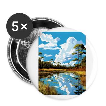 John Pennekamp State Park Florida Reiseposter - Buttons groß 56 mm (5er Pack) - Weiß - Vorne