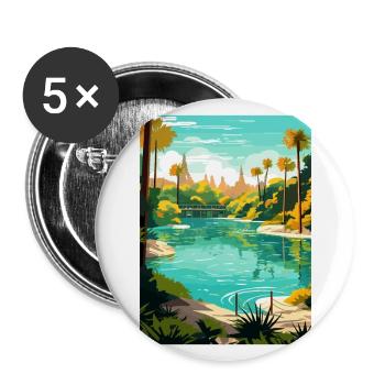Rainbow Springs State Park Florida Travel Poster - Buttons large 2.2''/56 mm (5-pack) - white - Front