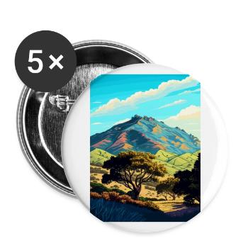 Mount Diablo State Park Kalifornien Reiseposter - Buttons groß 56 mm (5er Pack) - Weiß - Vorne