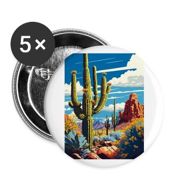 Orgelpfeifenkaktus National Monument Arizona Reisen - Buttons groß 56 mm (5er Pack) - Weiß - Vorne