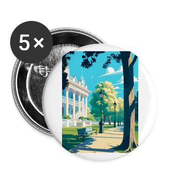 Hyde Park Londres Vintage voyage affiche Souvenir - Lot de 5 grands badges (56 mm) - blanc - Devant