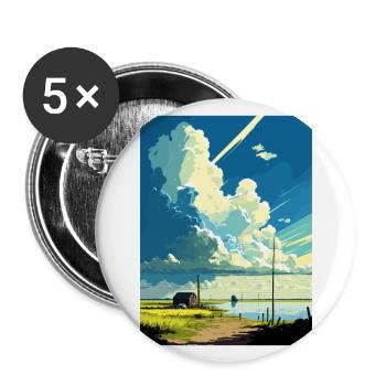 Lydd England Kent Vintage Reiseposter Souvenir - Buttons groß 56 mm (5er Pack) - Weiß - Vorne