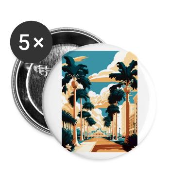 West Palm Beach Florida Vintage Reiseposter WPA - Buttons groß 56 mm (5er Pack) - Weiß - Vorne