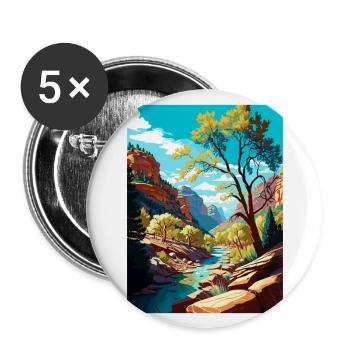 Oak Creek Canyon Arizona Vintage Reiseposter WPA - Buttons groß 56 mm (5er Pack) - Weiß - Vorne