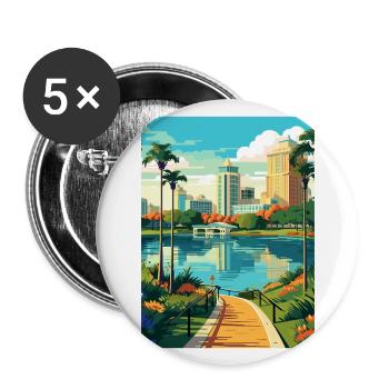 Orlando Beach Florida Vintage Travel Poster WPA - Buttons large 2.2''/56 mm (5-pack) - white - Front