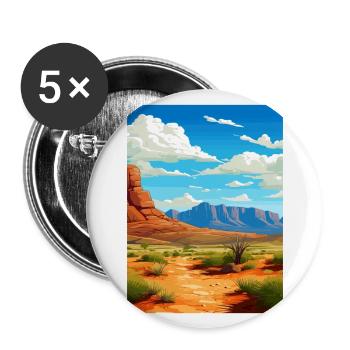 Parc national des montagnes de Guadalupe affiche de voyage - Lot de 5 grands badges (56 mm) - blanc - Devant
