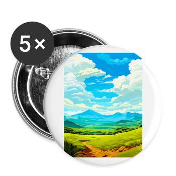Parc national de Haleakalā Volcans Affiche de voyage - Lot de 5 grands badges (56 mm) - blanc - Devant
