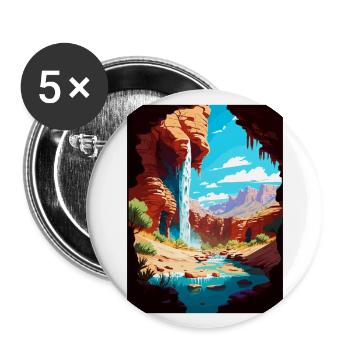 Tonto Natural Bridge Arizona Affiche de voyage Vintage - Lot de 5 grands badges (56 mm) - blanc - Devant