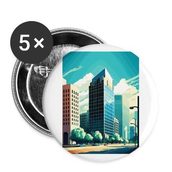 Fresno Kalifornien Cali Vintage Reiseposter WPA - Buttons groß 56 mm (5er Pack) - Weiß - Vorne