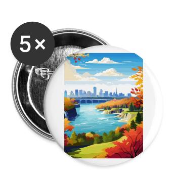 Niagara Falls New York State Vintage Travel Poster - Buttons large 2.2''/56 mm (5-pack) - white - Front