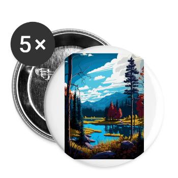 Adirondack Park New York State Travel Poster - Buttons large 2.2''/56 mm (5-pack) - white - Front