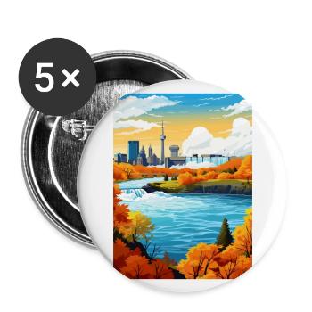 Niagara Falls New York State Vintage Travel Poster - Buttons large 2.2''/56 mm (5-pack) - white - Front