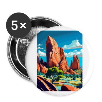 Gardens Of The Gods Colorado Vintage Travel Poster - Buttons large 2.2''/56 mm (5-pack) - white - Front