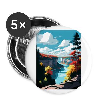 Letchworth State Park New York Reiseposter - Buttons groß 56 mm (5er Pack) - Weiß - Vorne