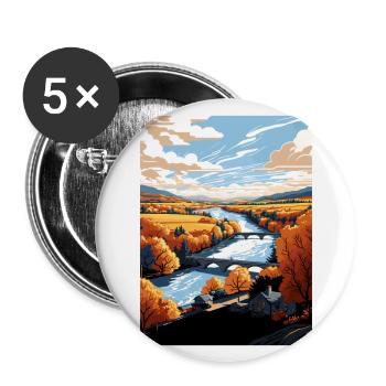 Lehigh Valley Pennsylvania Vintage Travel Poster - Buttons large 2.2''/56 mm (5-pack) - white - Front