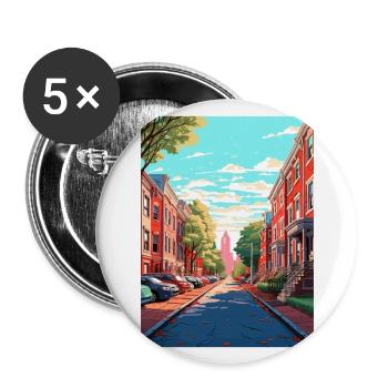 Philadelphia Pennsylvania Vintage Travel Poster - Buttons large 2.2''/56 mm (5-pack) - white - Front