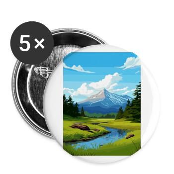 Parc national de Sitka Alaska Vintage affiche de voyage - Lot de 5 grands badges (56 mm) - blanc - Devant