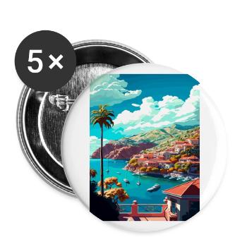 Catalina Island California Vintage Travel Poster - Buttons large 2.2''/56 mm (5-pack) - white - Front