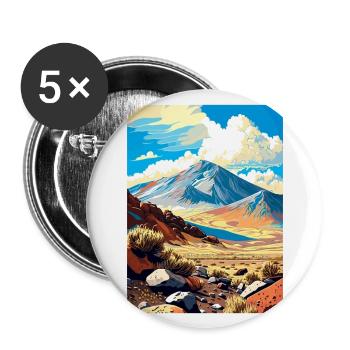 Mount Humphreys California Vintage Reiseposter - Buttons groß 56 mm (5er Pack) - Weiß - Vorne