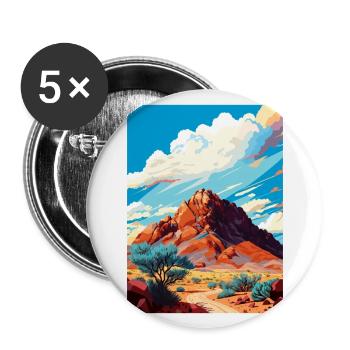 Camelback Mountain Arizona Affiche de voyage Vintage - Lot de 5 grands badges (56 mm) - blanc - Devant