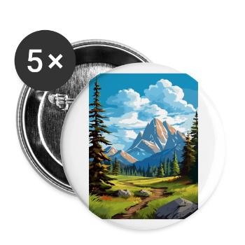 Parc national de Banff Canada Affiche de voyage Vintage - Lot de 5 grands badges (56 mm) - blanc - Devant