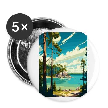 Peninsula State Park Wisconsin Reiseplakat - Buttons groß 56 mm (5er Pack) - Weiß - Vorne