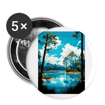 Blue Springs State Park Florida Reiseposter - Buttons groß 56 mm (5er Pack) - Weiß - Vorne