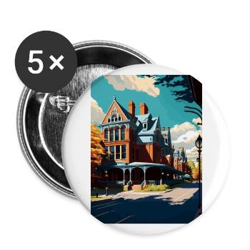 Saratoga Springs New York State Travel Poster - Buttons large 2.2''/56 mm (5-pack) - white - Front