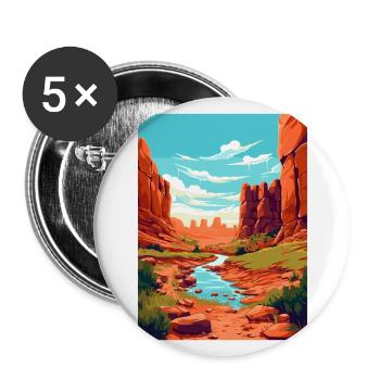 Caprock Canyons State Park Texas Reiseposter - Buttons groß 56 mm (5er Pack) - Weiß - Vorne