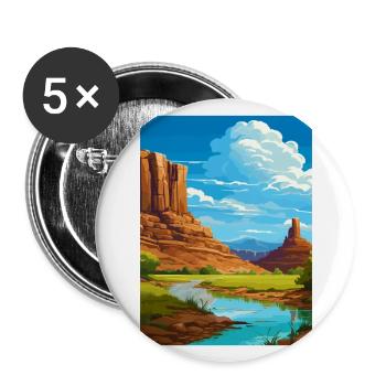 San Juan River Utah Vintage voyage affiche Souvenir - Lot de 5 grands badges (56 mm) - blanc - Devant