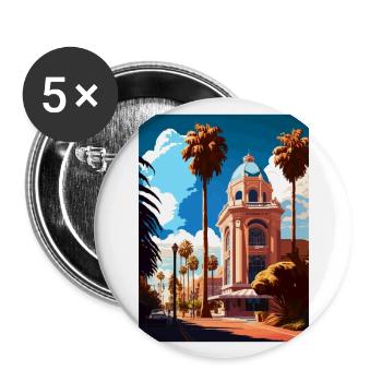 San Jose California Vintage Travel Poster Souvenir - Buttons large 2.2''/56 mm (5-pack) - white - Front