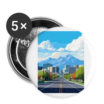 Salt Lake Utah Vintage voyage affiche WPA Souvenir - Lot de 5 grands badges (56 mm) - blanc - Devant