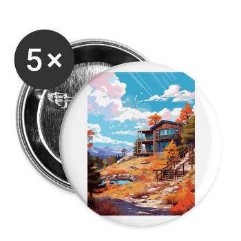 Mount Lemmon Arizona Vintage Reiseposter WPA Kunst - Buttons groß 56 mm (5er Pack) - Weiß - Vorne