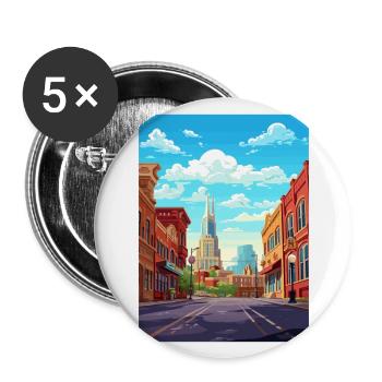 Nashville Tennessee Vintage voyage affiche Souvenir - Lot de 5 grands badges (56 mm) - blanc - Devant