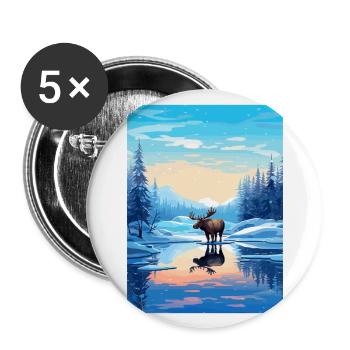 Alaska Vereinigte Staaten Vintage Reiseposter WPA Kunst - Buttons groß 56 mm (5er Pack) - Weiß - Vorne