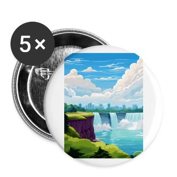 Niagara Falls Canada Vintage Travel Poster WPA Art - Buttons large 2.2''/56 mm (5-pack) - white - Front