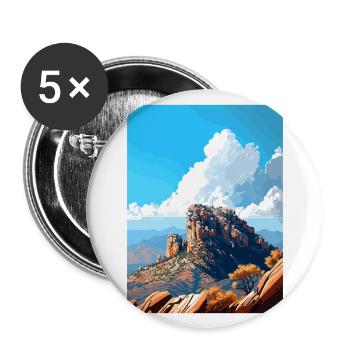 Mont Lemmon Arizona Vintage voyage affiche WPA Art - Lot de 5 grands badges (56 mm) - blanc - Devant