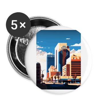 Glendale Arizona Vintage voyage affiche Souvenir - Lot de 5 grands badges (56 mm) - blanc - Devant