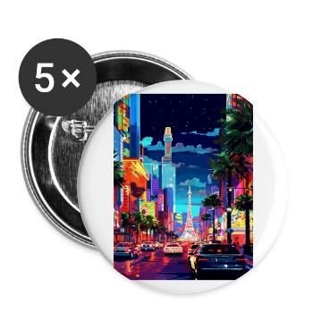 Las Vegas Nevada Vintage Reiseposter Souvenir - Buttons groß 56 mm (5er Pack) - Weiß - Vorne