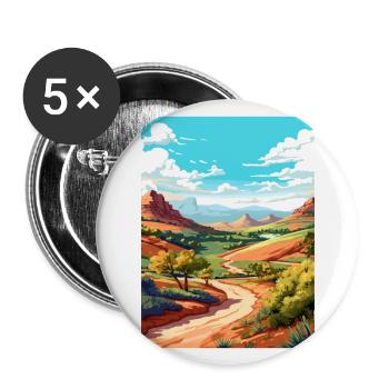 Mount Scott Texas Vintage Reiseposter Souvenir - Buttons groß 56 mm (5er Pack) - Weiß - Vorne