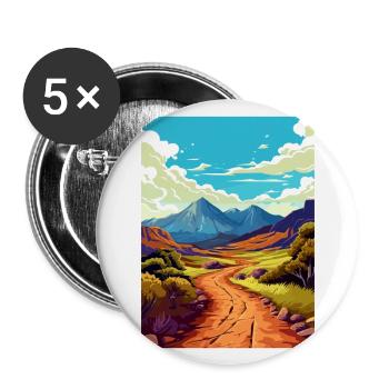 Haleakala Hawaii Vintage Reiseposter Souvenir - Buttons groß 56 mm (5er Pack) - Weiß - Vorne