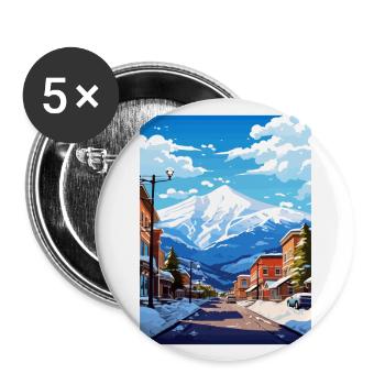 Brian Head Utah Vintage Reiseposter WPA Souvenir - Buttons groß 56 mm (5er Pack) - Weiß - Vorne