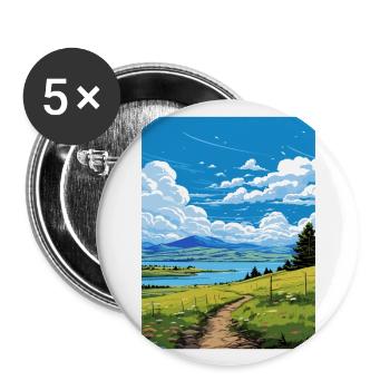 Bear Lake Utah Vintage voyage affiche WPA Souvenir - Lot de 5 grands badges (56 mm) - blanc - Devant